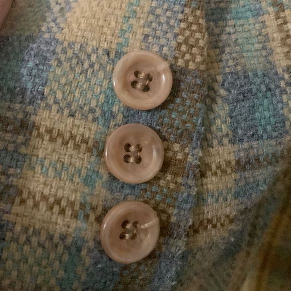 Vintage Plaid Blazer Light Academia Oversized Boxy Camel Blue XL - Picture 7 of 10